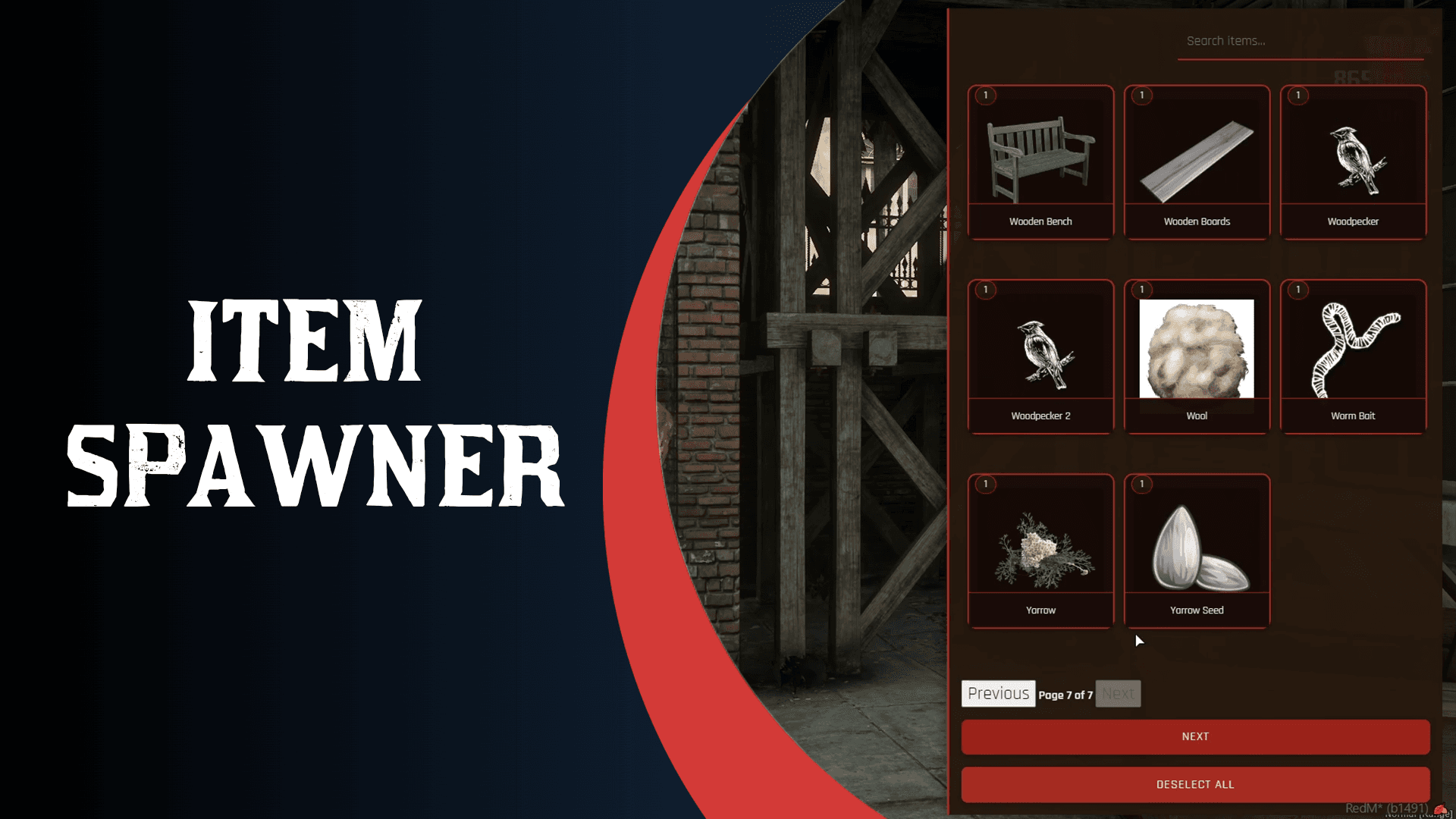 RedM Item Spawner Menu